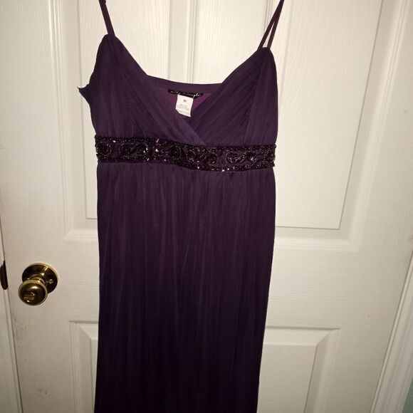 City Triangles M Purple LinedRhinestones RufflesStrapsParty/ Coctail Mini Dress. - Picture 1 of 9